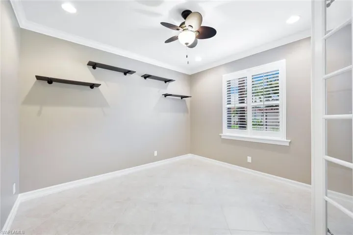 Large den/office area with french doors