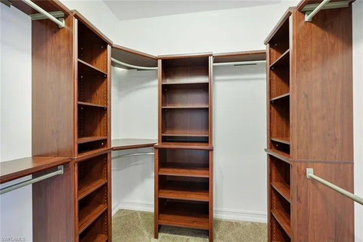 Large walk in closet in master bedroom