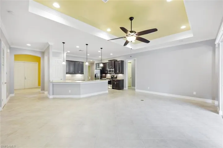 Tray ceiling and crown molding