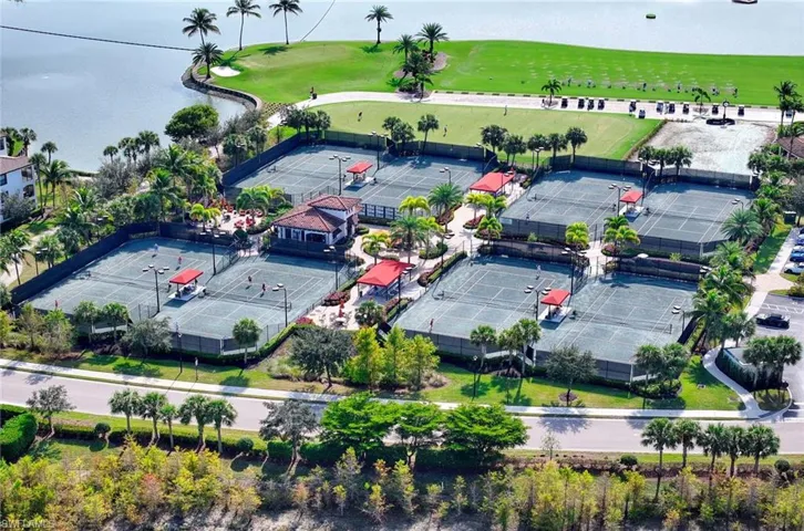 Aerial view of a large body of water