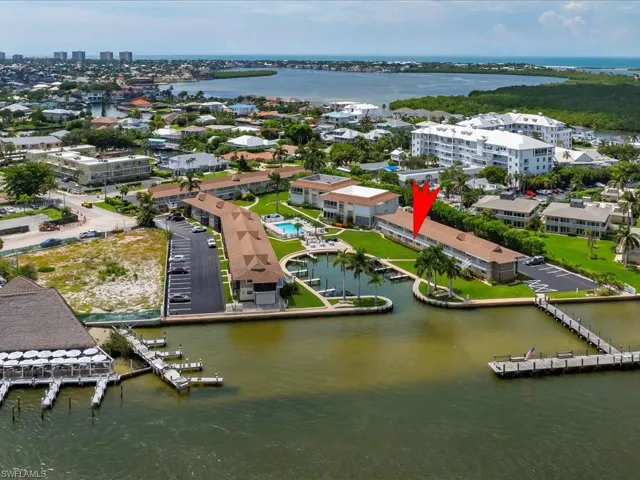 Drone / aerial view of a nearby body of water