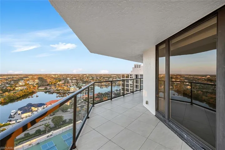 Balcony with a water view