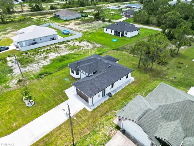 Aerial view of residential area