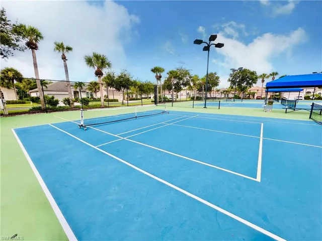 View of pickleball and tennis courts