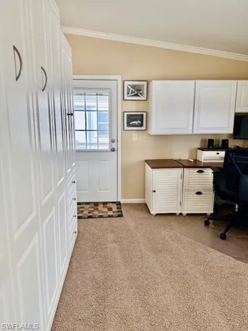 Guest bedroom has a built in murphey bed
