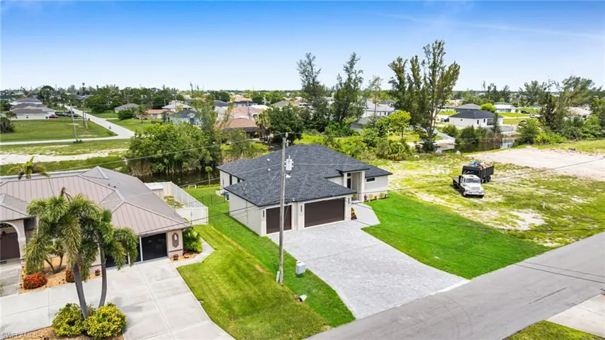Aerial perspective of suburban area