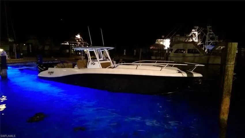 Underwater boat lights at night to attract & see the fish!