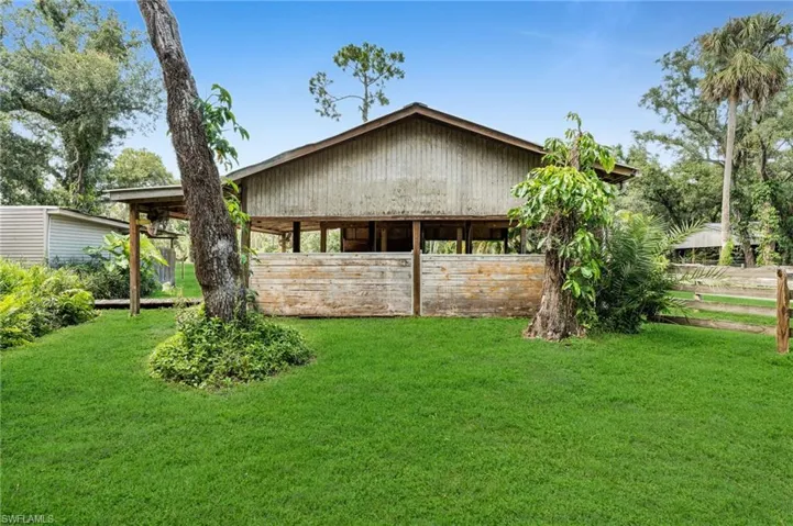 Side view of Stable and landscaped area