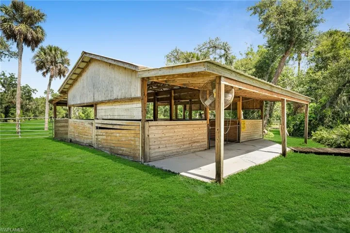 Side View of Horse barn