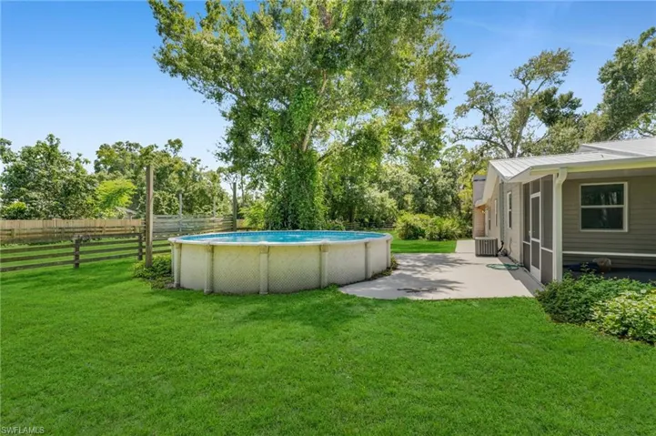 Side Yard with above ground pool