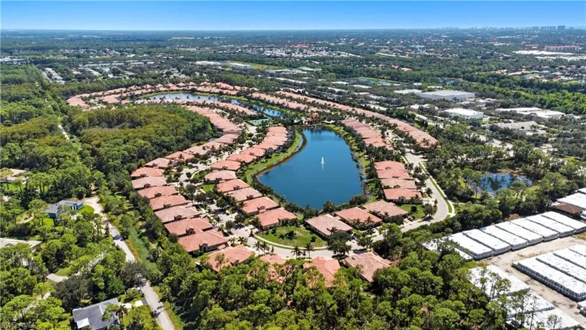Aerial overview of property's location featuring a large body of water