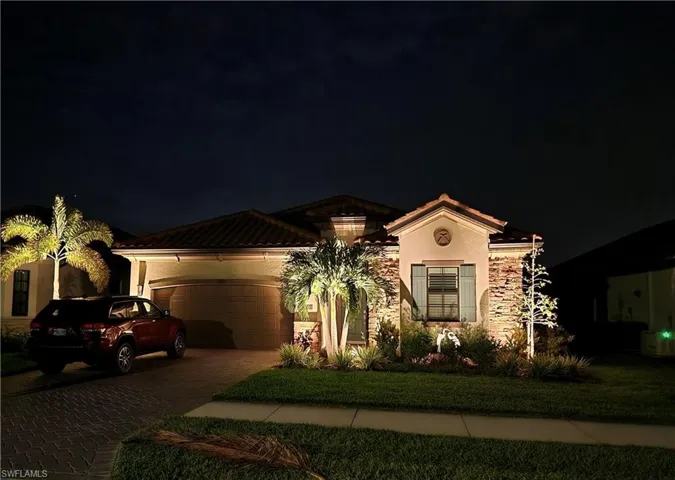 Lighting to highlight the home at night.