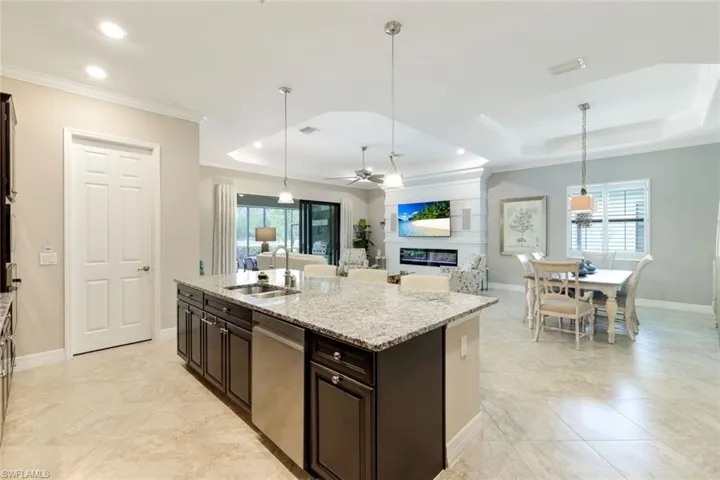 Kitchen view to great room.
