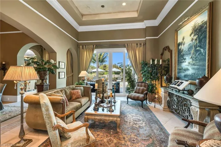 This was a model home and has incredible ceiling heights, with the living and dining room at 16 feet.