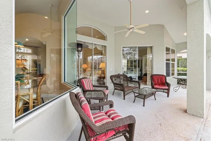 View of patio / terrace with a ceiling fan