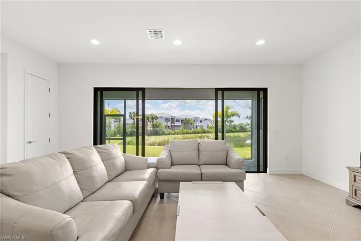 View of tiled living room