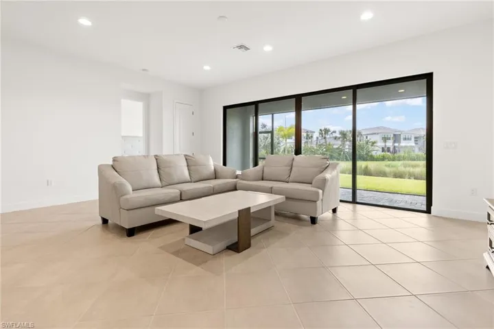 View of tiled living room