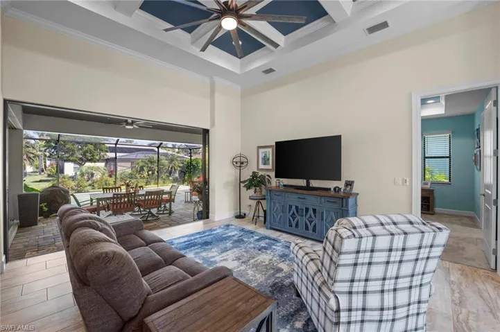 Easy living Southwest Florida style blending indoor and outdoor living spaces.