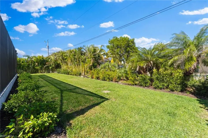 View of yard, with privacy landscaping