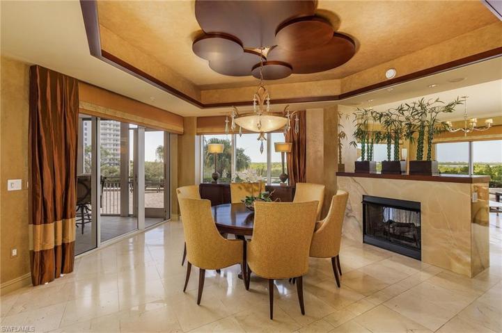 Formal dining with  backlit tray ceiling