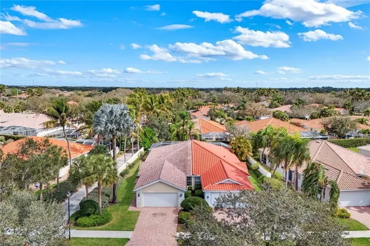 Aerial perspective of suburban area