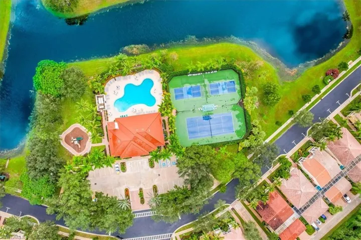 Aerial View of club house and amenities