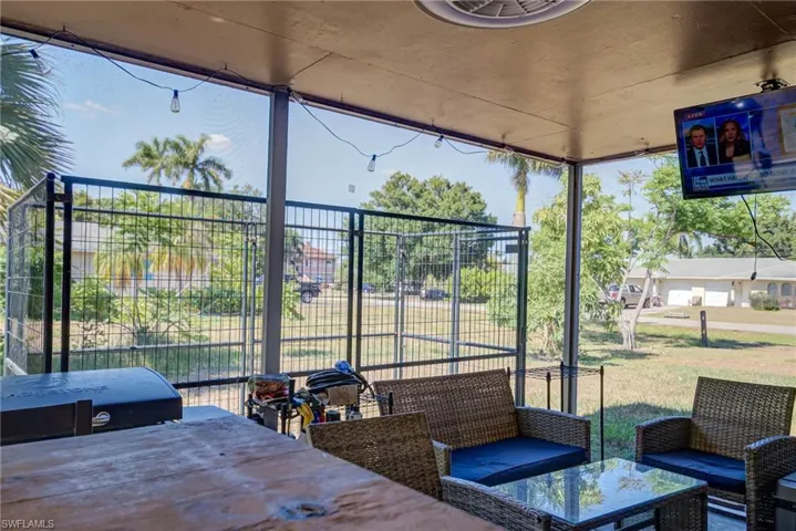 View of patio with outdoor lounge area