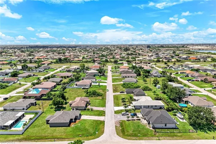 Aerial view of residential area