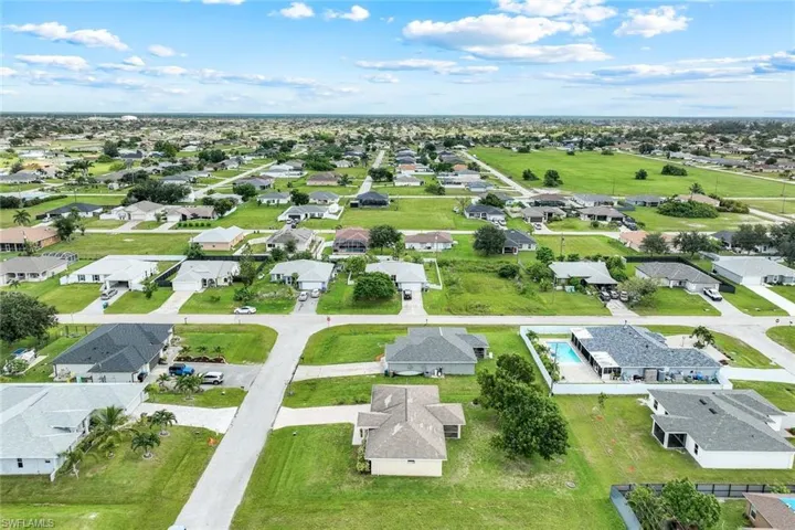 Aerial view of residential area