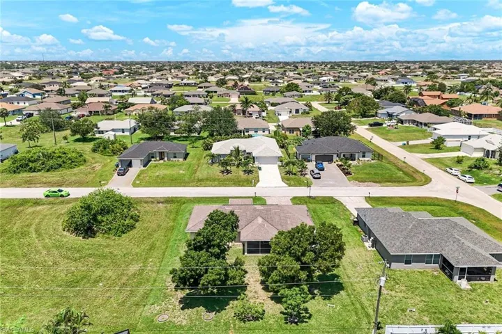 Aerial view of residential area