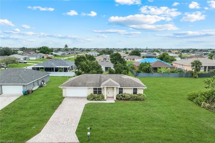 Aerial perspective of suburban area