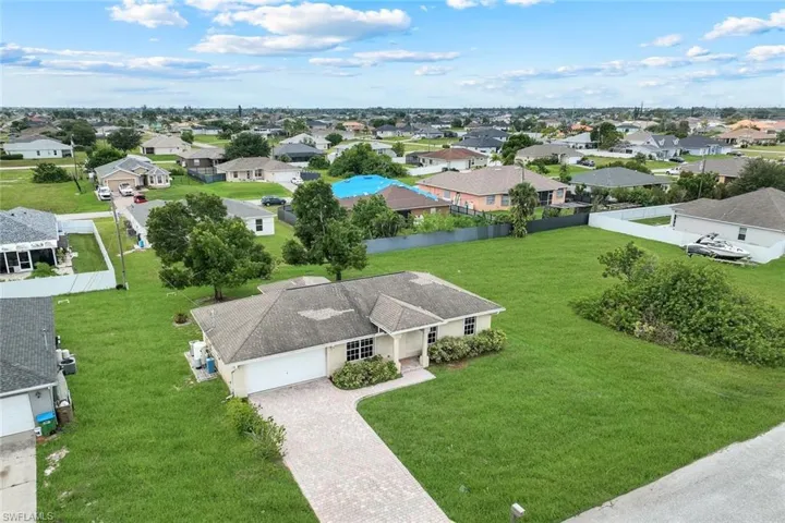 Aerial perspective of suburban area