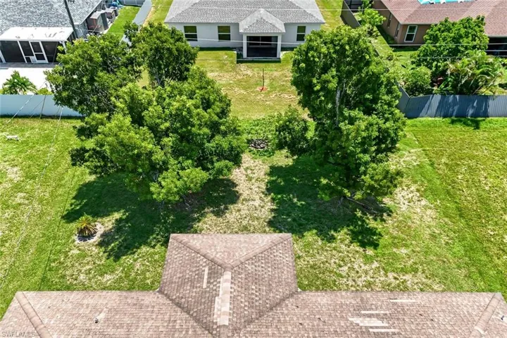 Aerial perspective of suburban area