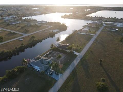 Ariel view looking to the west above the lot. Intersecting canal is at the west end of the canal, just 3 lots down.