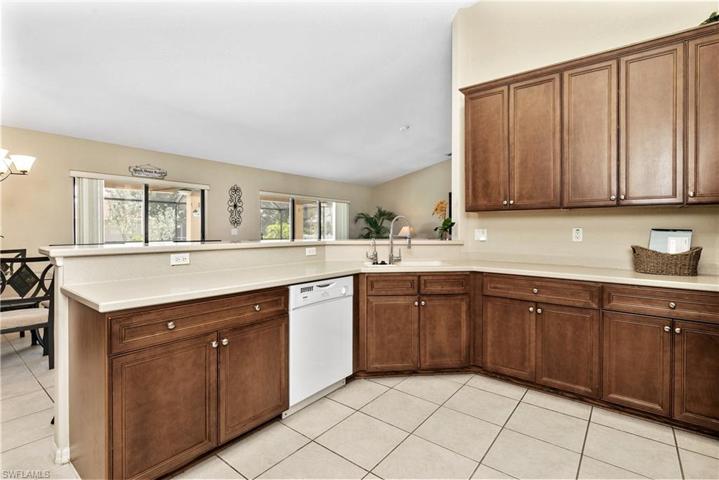 Kitchen overlooks family room