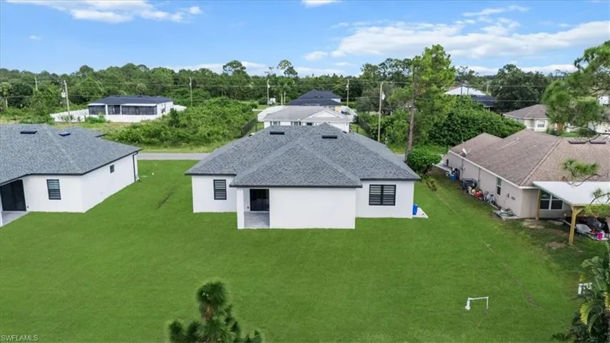 Aerial perspective of suburban area