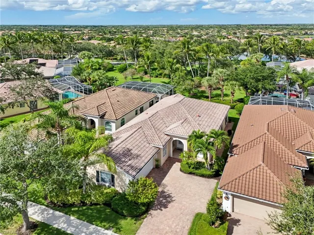Aerial perspective of suburban area