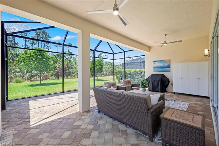 Lanai with Southern Preserve Views and Florida glass on left side to shade some sun
