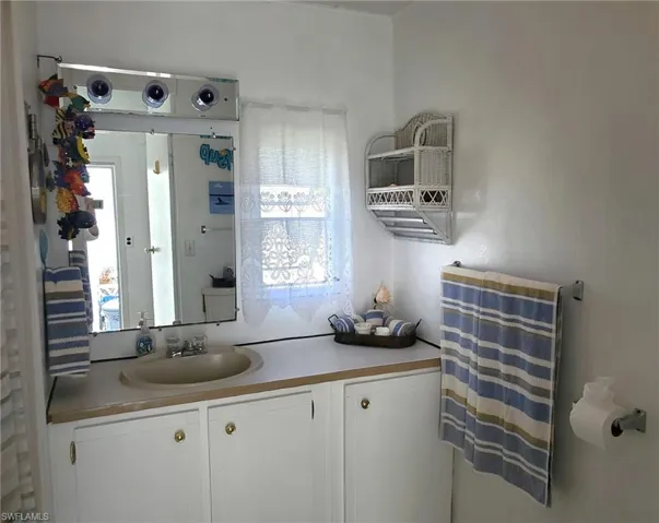 Bathroom with tub/shower combination.