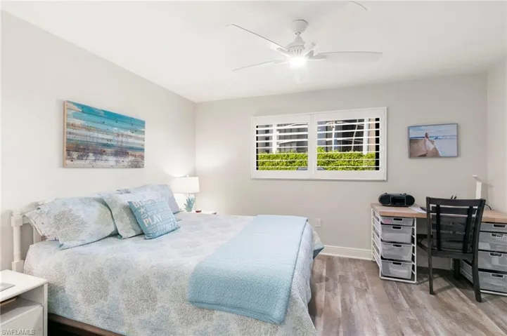 Guest bedroom has walk in closet. All windows & sliders are high impact in the unit.