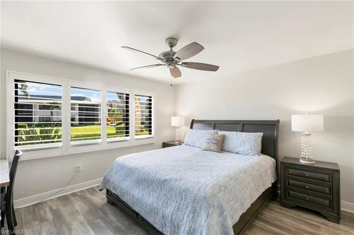 Comfort personified; pristine primary bedroom, has large walk in closet