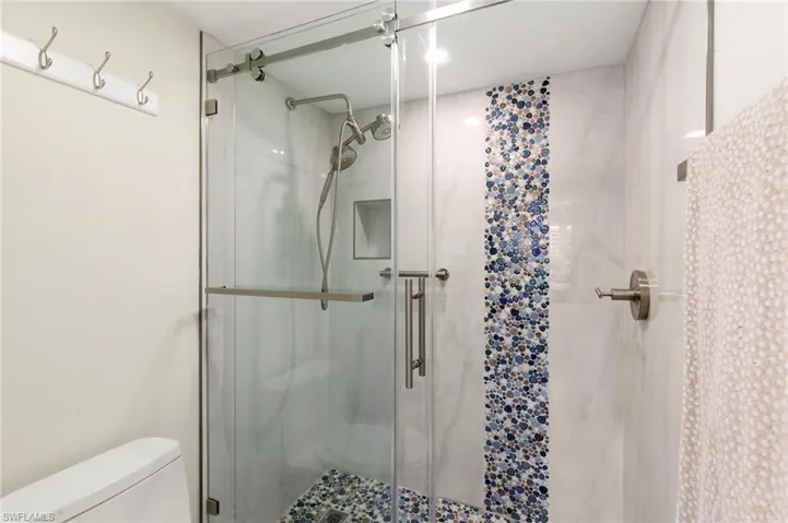Tastefully remodeled walk in shower