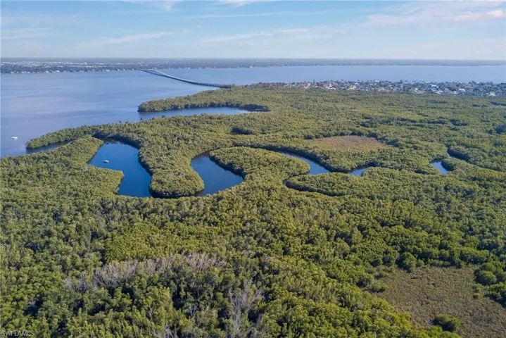 Aerial view of a large body of water