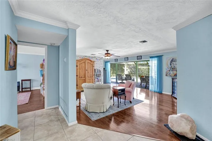 View of living room from front entryway
