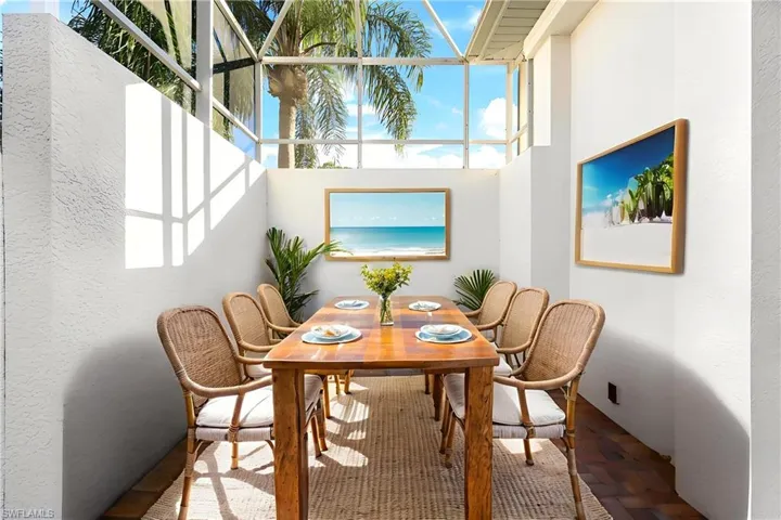 Virtually staged for outdoor dining or space for an outdoor kitchen