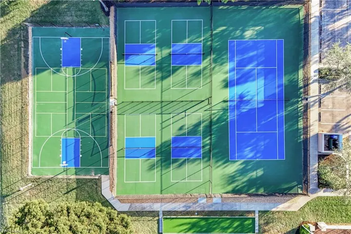 Sports Court, Pickle Ball and Tennis...quite the community-action packed