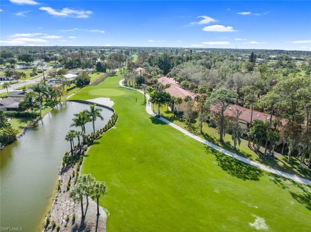 Drone view of the 1st fairway and lake