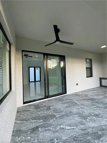 View of patio / terrace featuring ceiling fan