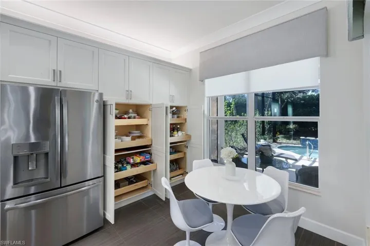 The upgrades just keep coming... built-in pull out drawers elevate the function of these gorgeous shaker cabinets
