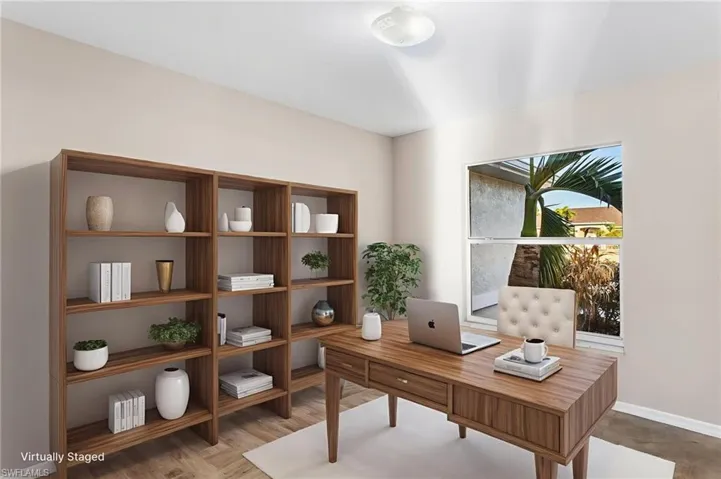Virtually staged office.